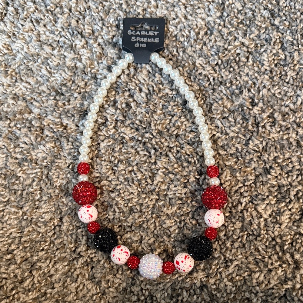 Scarlet Sparkle Girls Necklace